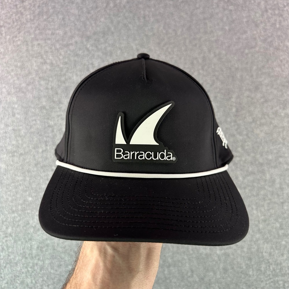 Branded Bills Hat Mens OSFM Performance 545 Black Rope Barracuda Logo EXCELLENT